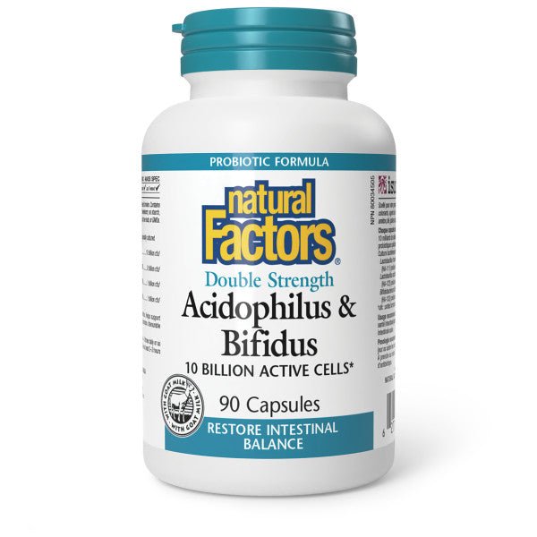 Natural Factors Acidophilus & Bifidus Double Strength - Nutrition Plus