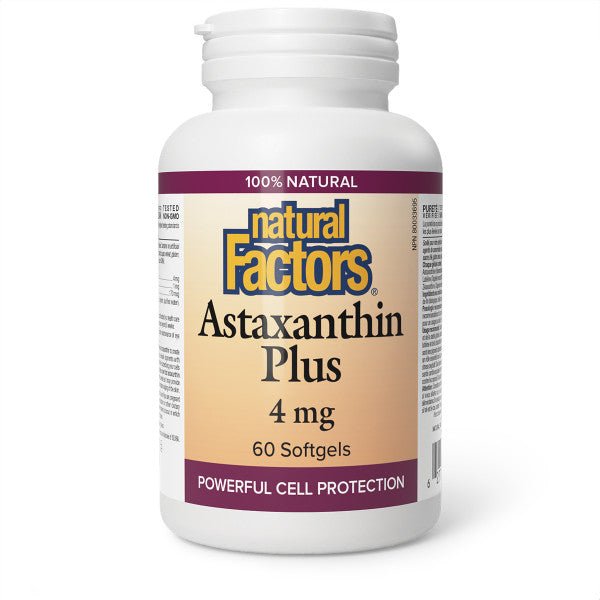 Natural Factors Astaxanthin Plus - 4mg 60 Softgels - Nutrition Plus