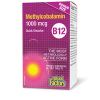 Thumbnail for Natural Factors B12 Methylcobalamin 1000 mcg Sublingual Tablets - Nutrition Plus