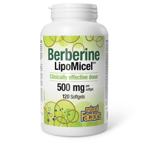 Natural Factors Berberine LipoMicel® 500mg 120 Softgels - Nutrition Plus