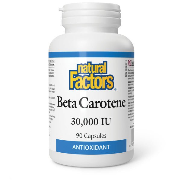 Natural Factors Beta Carotene 30,000 iu 90 Capsules - Nutrition Plus