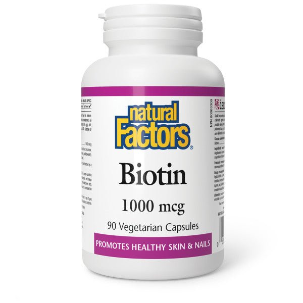 Natural Factors Biotin 1000 mcg 90 Vegetarian Capsules - Nutrition Plus