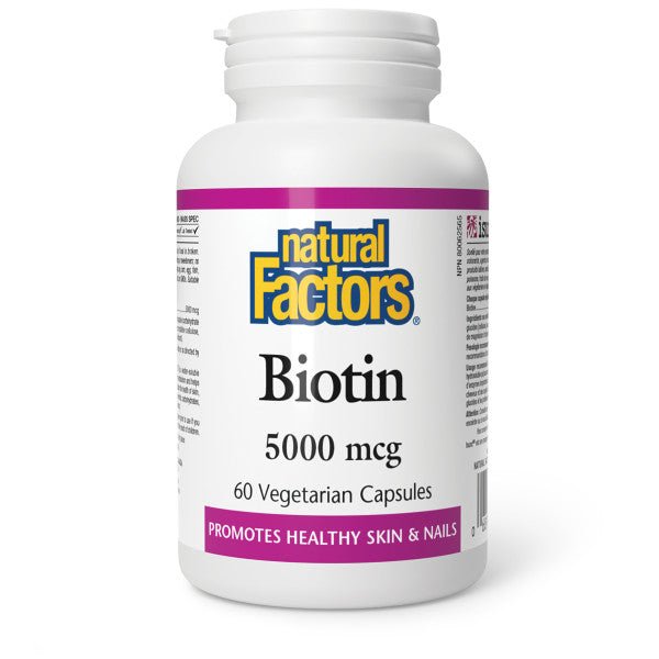 Natural Factors Biotin 5000 mcg 60 Veg Capsules - Nutrition Plus
