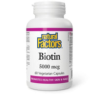 Thumbnail for Natural Factors Biotin 5000 mcg 60 Veg Capsules - Nutrition Plus