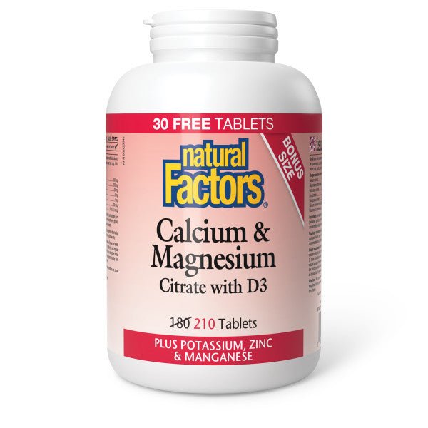 Natural Factors Cal & Mag with D3 Plus Potassium, Zinc & Manganese Tablets - Nutrition Plus