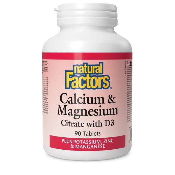 Natural Factors Cal & Mag with D3 Plus Potassium, Zinc & Manganese Tablets - Nutrition Plus