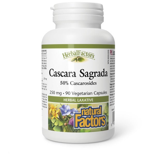 Natural Factors Cascara Sagrada 250 mg, HerbalFactors 90 Veg Capsules - Nutrition Plus