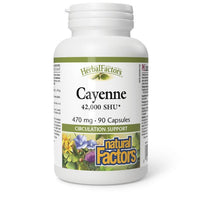 Thumbnail for Natural Factors Cayenne 90 Capsules - Nutrition Plus