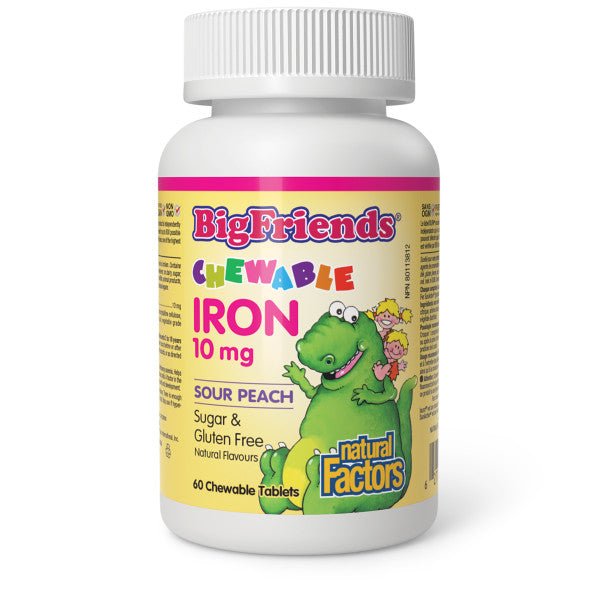 Natural Factors Chewable Iron 10 mg, Big Friends 60 Tablets - Nutrition Plus