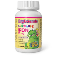 Thumbnail for Natural Factors Chewable Iron 10 mg, Big Friends 60 Tablets - Nutrition Plus