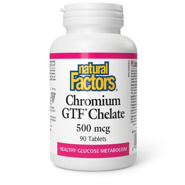 Natural Factors Chromium GTF Chelate 500 mcg 90 Tablets - Nutrition Plus