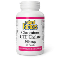 Thumbnail for Natural Factors Chromium GTF Chelate 500 mcg 90 Tablets - Nutrition Plus