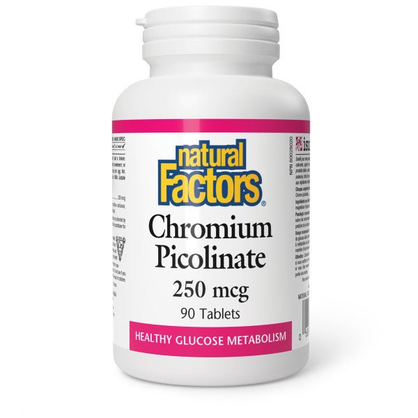 Natural Factors Chromium Picolinate 250 mcg 90 Tablets - Nutrition Plus