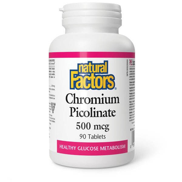 Natural Factors Chromium Picolinate 500 mcg 90 Tablets - Nutrition Plus