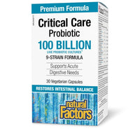 Thumbnail for Natural Factors Critical Care Probiotic 100 Billion 30 Veg Capsules - Nutrition Plus