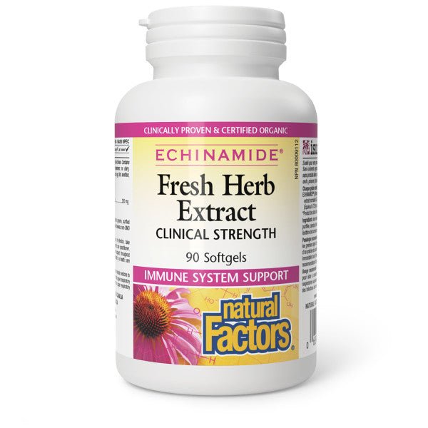 Natural Factors Echinacea Fresh Herb Extract, Echinamide 90 Softgels - Nutrition Plus