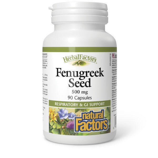 Natural Factors Fenugreek Seed 500 mg, HerbalFactors 90 Capsules - Nutrition Plus