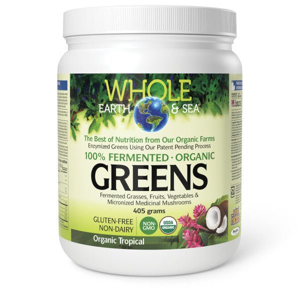 Natural Factors Fermented Greens Powder, Organic Tropical, 405 Grams - Nutrition Plus