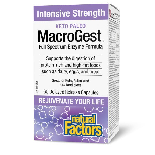 Natural Factors MacroGest Keto Paleo Intensive Strength 60 DR Capsules - Nutrition Plus