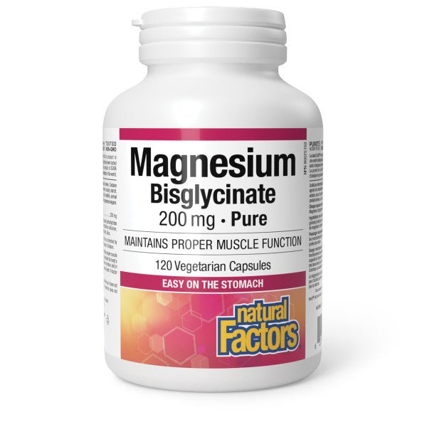 Natural Factors Magnesium Bisglycinate 120 Veg Capsules - Nutrition Plus