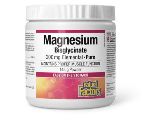 Natural Factors Magnesium Bisglycinate Pure 200mg 145 Grams - Nutrition Plus