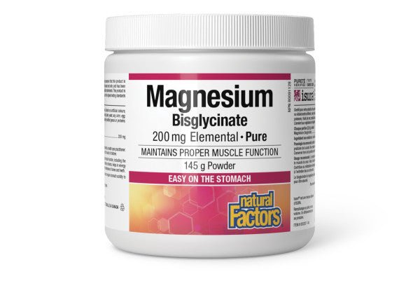 Natural Factors Magnesium Bisglycinate Pure 200mg 145 Grams - Nutrition Plus