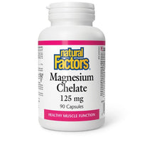 Thumbnail for Natural Factors Magnesium Chelate 125mg 90 Capsules - Nutrition Plus