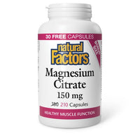 Thumbnail for Natural Factors Magnesium Citrate 150 mg 210 Bonus Size Capsules - Nutrition Plus