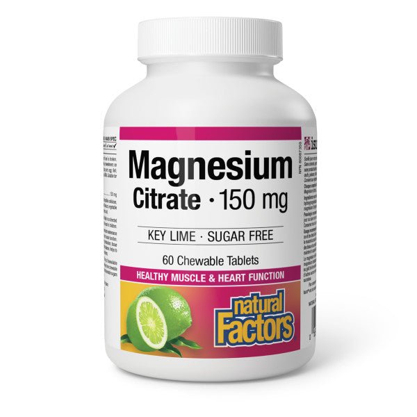 Natural Factors Magnesium Citrate 150 mg 60 Chewable Tablets - Nutrition Plus