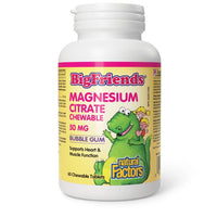 Thumbnail for Natural Factors Magnesium Citrate 50mg 60 Chewable Tablets, Bubble Gum - Nutrition Plus