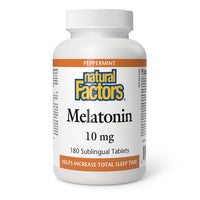 Thumbnail for Natural Factors Melatonin 10 mg Sublingual Tablets Peppermint Flavor - Nutrition Plus