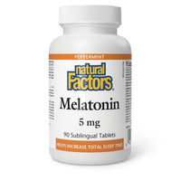 Thumbnail for Natural Factors Melatonin 5 mg, Peppermint, Sublingual - Nutrition Plus