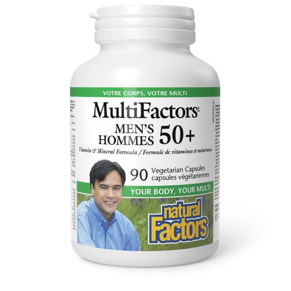 Natural Factors Men's 50+ MultiFactors 90 Veg Capsules - Nutrition Plus