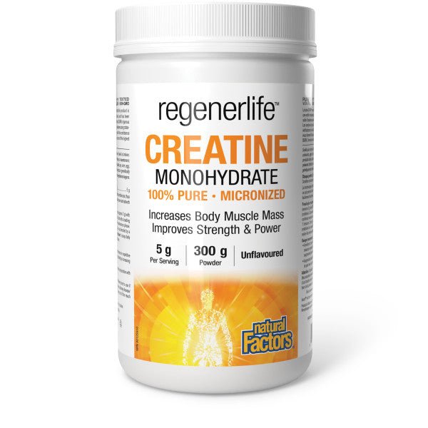 Natural Factors Micronized Creatine 300 Grams Powder, RegenerLife - Nutrition Plus