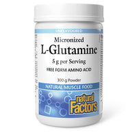 Thumbnail for Natural Factors Micronized L-Glutamine 300 Grams Powder - Nutrition Plus