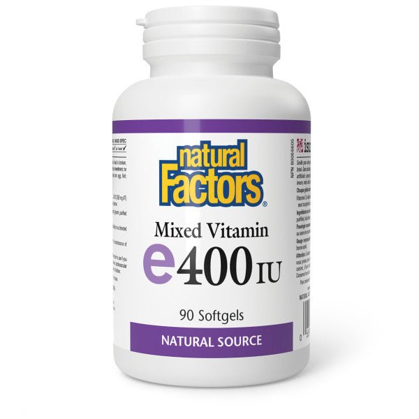 Natural Factors Mixed Vitamin E 400 i.u. 90 Softgels - Nutrition Plus