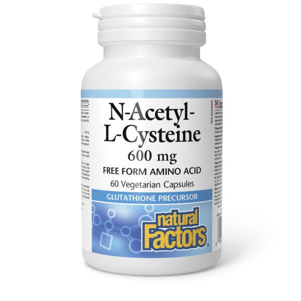 Natural Factors N-Acetyl L-Cysteine NAC 600 mg 60 Veg Capsules - Nutrition Plus