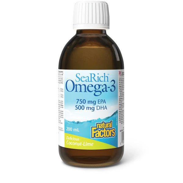 Natural Factors Omega - 3 750 mg EPA/500 mg DHA, Coconut - Lime 200mL - Nutrition Plus