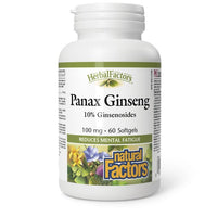 Thumbnail for Natural Factors Panax Ginseng 100mg 60 Softgels - Nutrition Plus