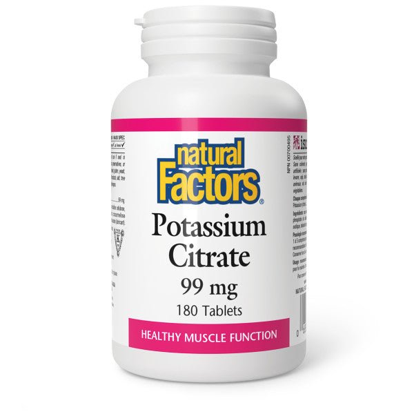 Natural Factors Potassium Citrate 99mg 180 Tablets - Nutrition Plus