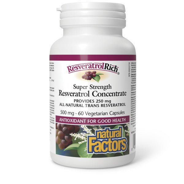 Natural Factors Resveratrol Concentrate 500mg 60 Capsules - Nutrition Plus