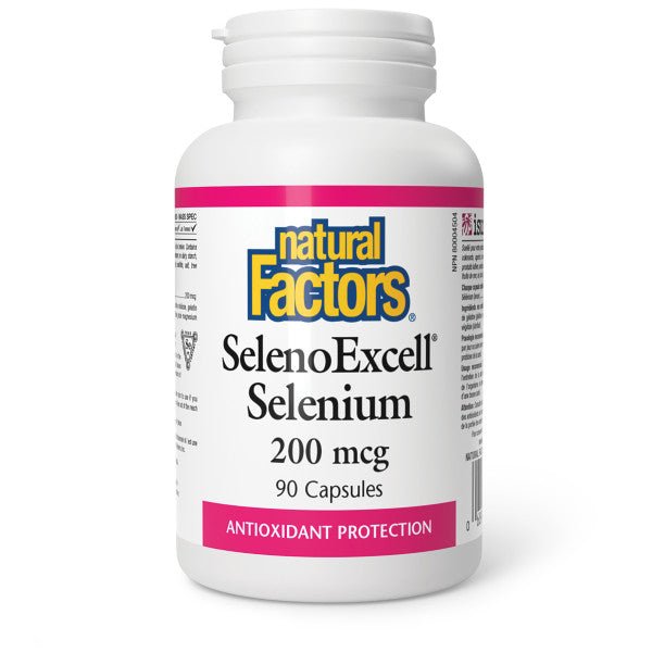 Natural Factors SELENO EXCELL SELENIUM 200 mcg 90 Capsules - Nutrition Plus