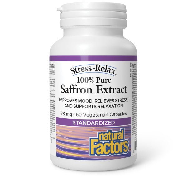 Natural Factors Stress Relax Saffron Extract 28mg 60 Veg Capsules - Nutrition Plus