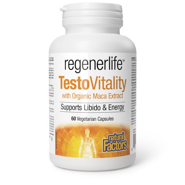 Natural Factors TestoVitality, RegenerLife 60 Vegetarian Capsules - Nutrition Plus