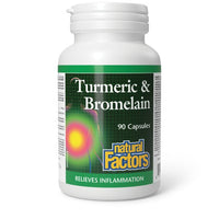 Thumbnail for Natural Factors Turmeric & Bromelain 450 mg 90 Capsules - Nutrition Plus