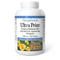 Thumbnail for Natural Factors Ultra Prim - Evening Primrose Oil 1000mg 180 Softgels - Nutrition Plus