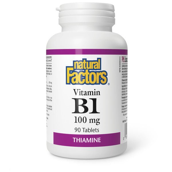 Natural Factors Vitamin B1 100mg 90 Tablets - Nutrition Plus