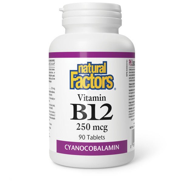 Natural Factors Vitamin B12 250mcg 90 Tablets - Nutrition Plus