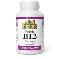 Thumbnail for Natural Factors Vitamin B12 250mcg 90 Tablets - Nutrition Plus