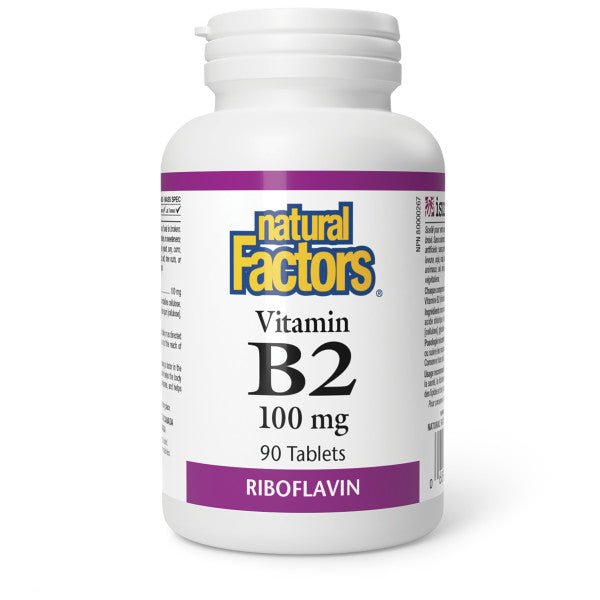 Natural Factors Vitamin B2 100mg 90 Tablets - Nutrition Plus